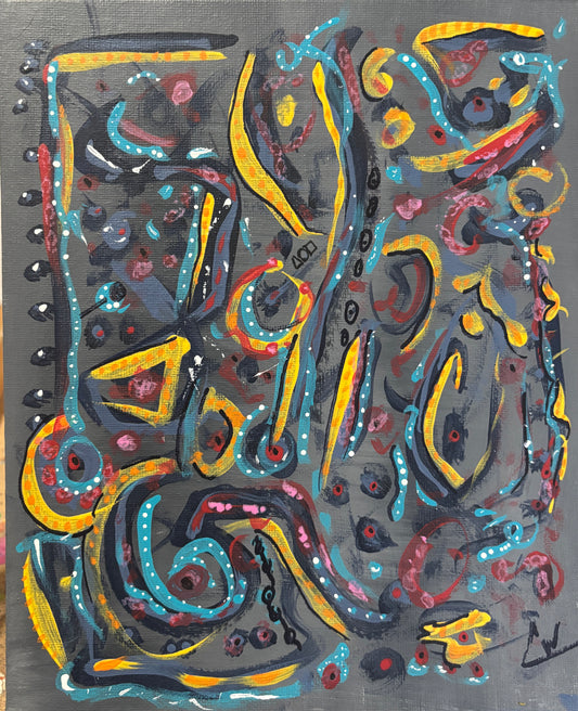 8x10 Acrylic and ink.
