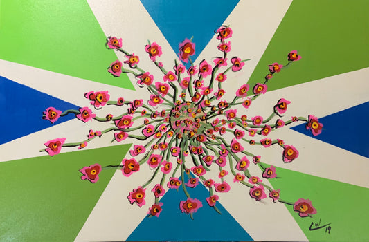 "Radiant Bloom" - 36" x 24" Acrylic on canvas.